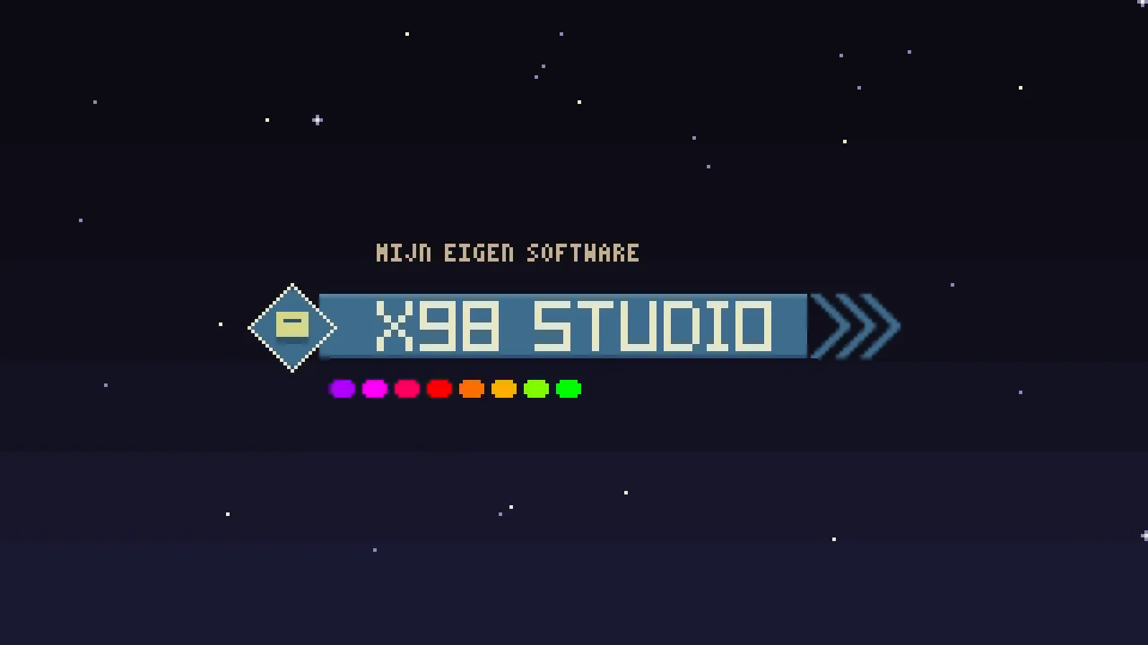 Korte opname van X98 Studio: mijn toetsenbord als isometrische pixel art, met licht en het schermpje